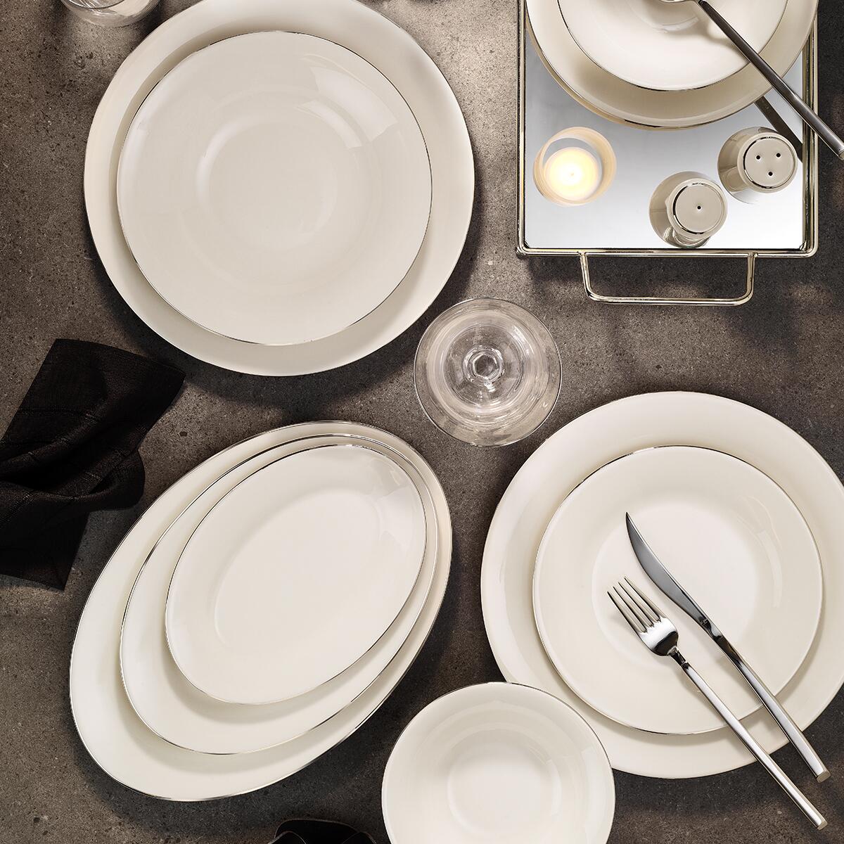 Aryıldız Alisa Platin 30 Parça 6 Kişilik Yemek Takımı - ARYILDIZ