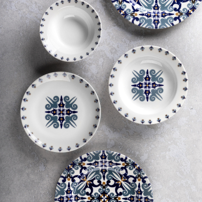 Aryıldız Arebesk 24 Parça 6 Kişilik Yemek Takımı - ARYILDIZ