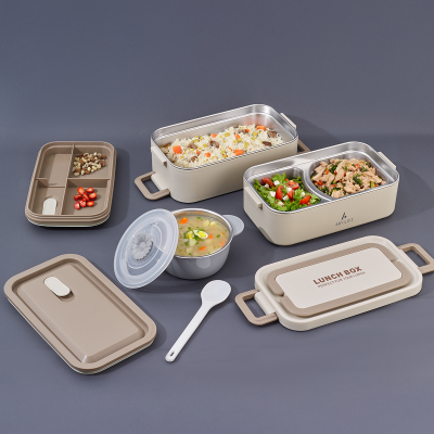 Aryıldız Bento Lunch Box Beige 2000 ml + Sosluk - ARYILDIZ