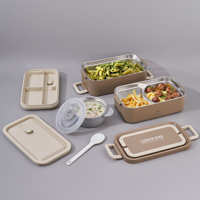 Aryıldız Bento Lunch Box Haki 2000 ml + Sosluk - 1