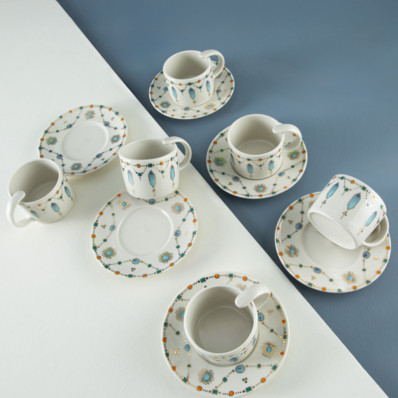 Aryıldız Blue Diamond 12 Parça 6 Kişilik Kahve Fincan Takımı 90 ml - 2