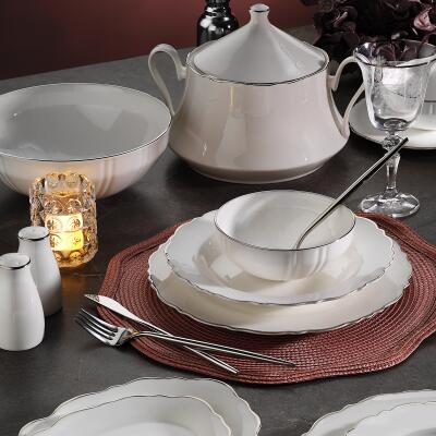 Aryıldız Bone Platin 85 Parça 12 Kişilik Yemek Takımı Platin - ARYILDIZ