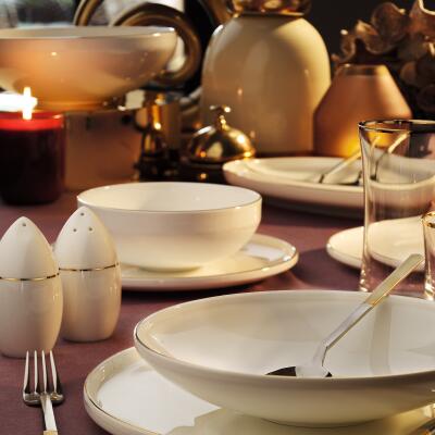 Aryıldız Bone Porselen Gold 54 Parça 12 Kişilik Yemek Takımı - ARYILDIZ