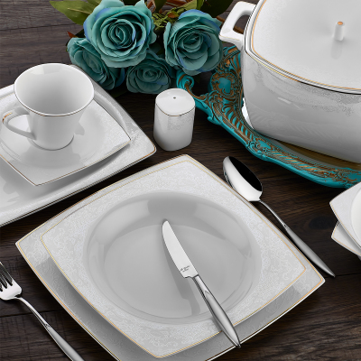 Aryıldız Bone Square Kare 60 Parça 12 Kişilik Yemek Takımı - ARYILDIZ