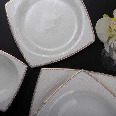 Aryıldız Bone Square Porselen 62 Parça Yemek Takımı 31028 - ARYILDIZ