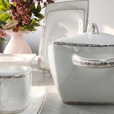 Aryıldız Bone Square Porselen 62 Parça Yemek Takımı 31030 - ARYILDIZ