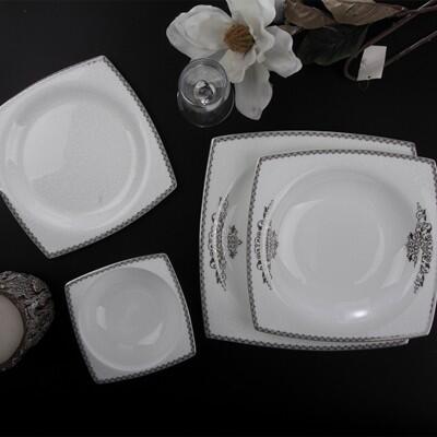 Aryıldız Bone Square Porselen 62 Parça Yemek Takımı 31034 - ARYILDIZ