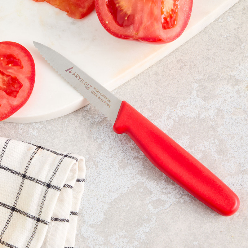 Aryıldız Daily Tırtıklı Meyve Bıçağı Kırmızı 9 cm - 1