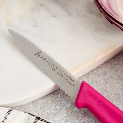 Aryıldız Daily Tırtıklı Meyve Bıçağı Pembe 9 cm - ARYILDIZ