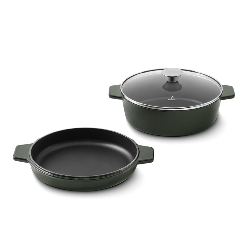 Aryıldız Duo Cast İron Tencere Fesleğen 24 cm - 5