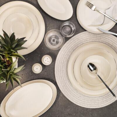 Aryıldız Elif Aria Platin 12 Kişilik 60 Parça Yemek Takımı - ARYILDIZ