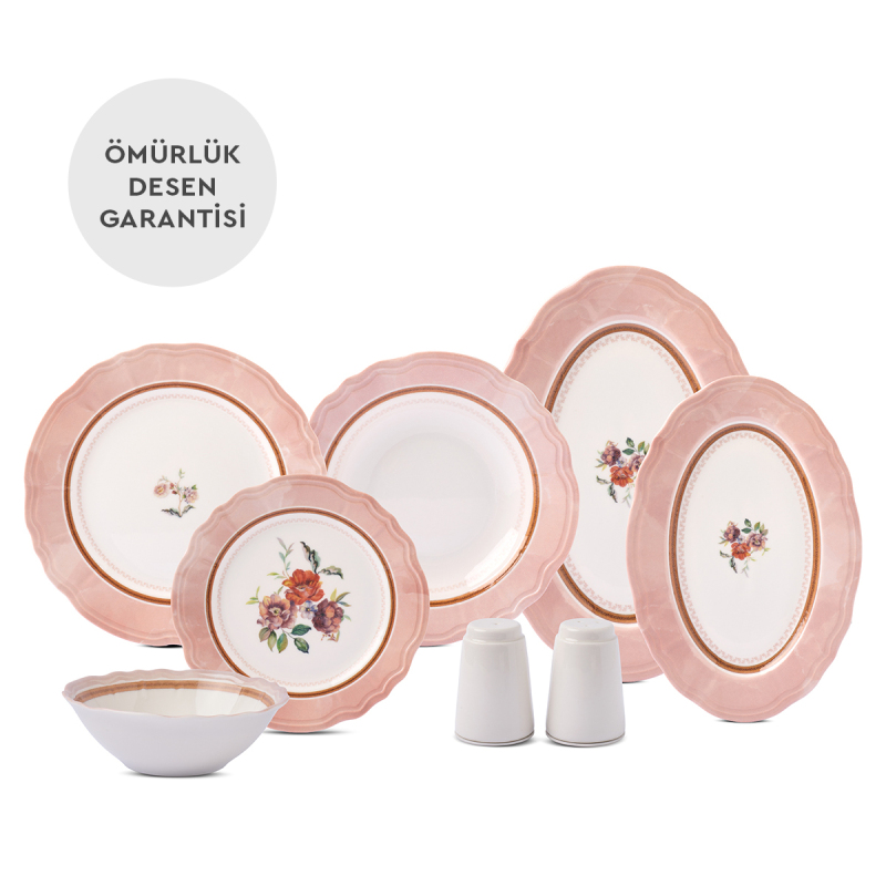 Aryıldız Jardin Pembe 30 Parça 6 Kişilik Yemek Takımı - 5