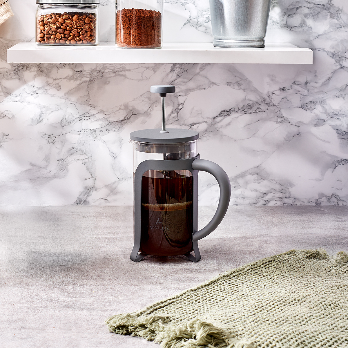 Aryıldız Java Grey French Press 800 ml - ARYILDIZ