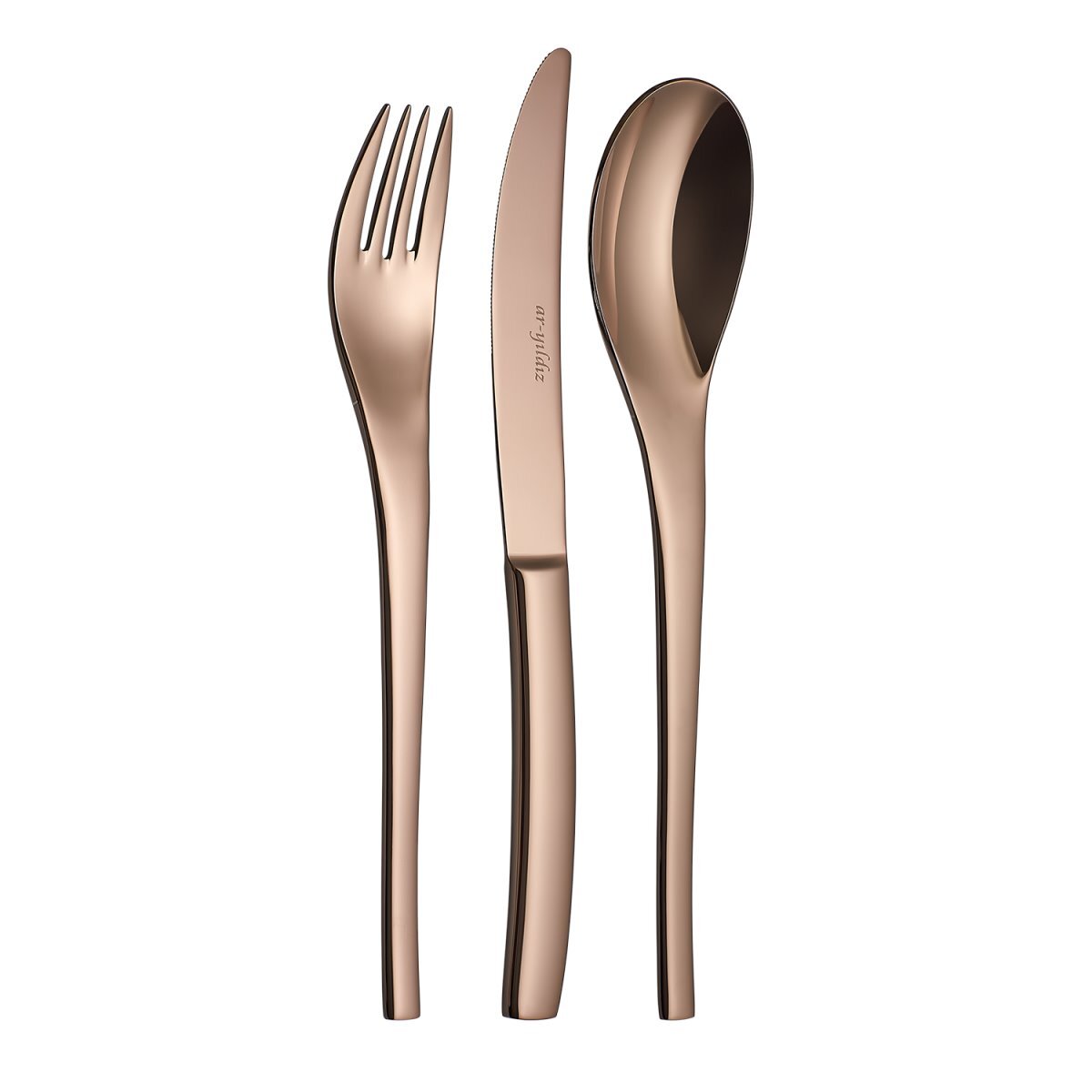 Aryıldız Jazz Titanium Bronz 36 Parça 6 Kişilik Çatal Kaşık Bıçak Takımı - ARYILDIZ
