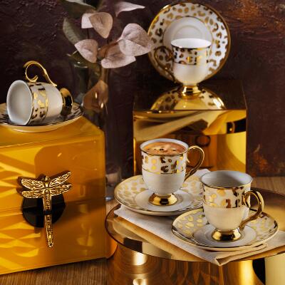 Aryıldız Leopar 12 Parça 6 Kişilik Türk Kahve Fincan Takımı - ARYILDIZ