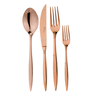 Aryıldız Linea 24 Parça 6 Kişilik Çatal Kaşık Bıçak Takımı Bronz - ARYILDIZ