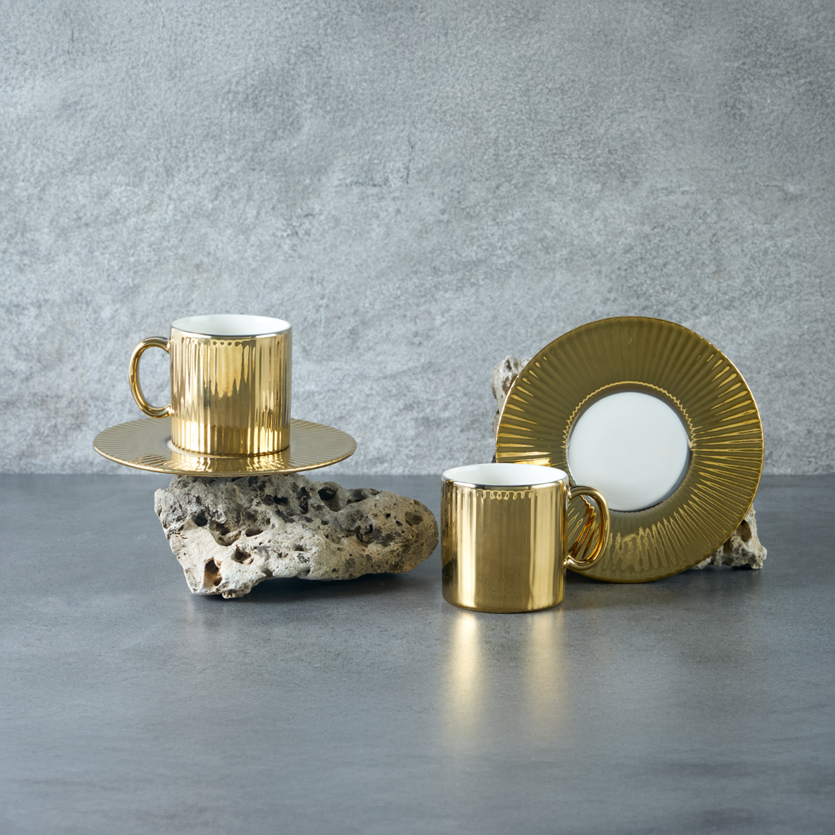 Aryıldız Lumiere Gold 4 Parça 2 Kişilik Türk Kahve Fincan Takımı 90 ml - ARYILDIZ