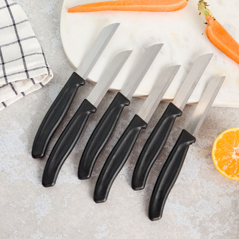 Aryıldız Mira 6 Parça Dişli Meyve Bıçak Seti Siyah - 1