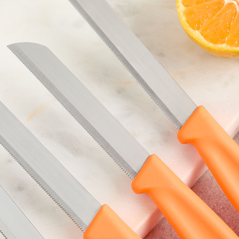 Aryıldız Mira 6 Parça Dişli Meyve Bıçak Seti Turuncu - 3