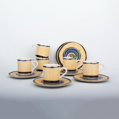 Aryıldız Perline 12 Parça 6 Kişilik Türk Kahve Fincan Takımı 100 Ml - ARYILDIZ