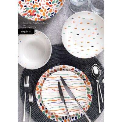 Aryıldız Porselen Karnaval 24 Parça 6 Kişilik Yemek Takımı - ARYILDIZ