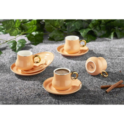 Aryıldız Prestige Somon 12 Parça 6 Kişilik Kahve Fincan Takımı - ARYILDIZ