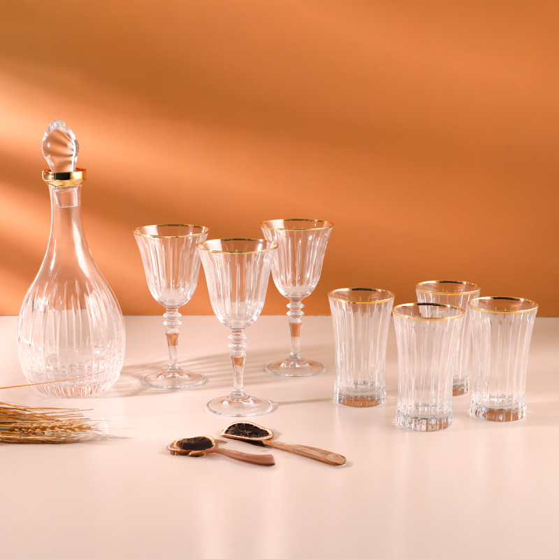 Aryıldız Steep Dekor Kristal Gold 25 Parça 12 Kişilik Su Seti - 1