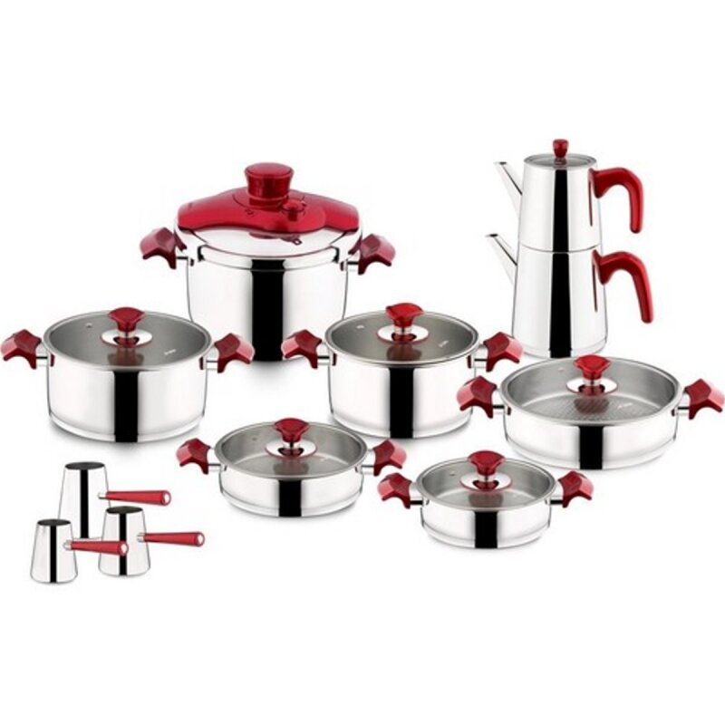 Aryıldız T-T King Ideal Set Cam Kapak Kırmızı 20 Parça - 1