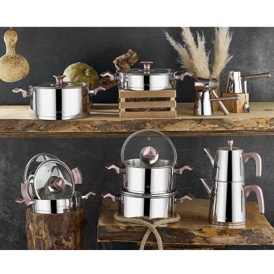 Aryıldız King 20 Parça Ideal Set Cam Kapak Rose Gold - ARYILDIZ