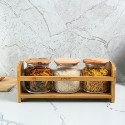 Bambum Bench Plus 4 Parça Standlı Baharat Takımı 1080 ml - 1