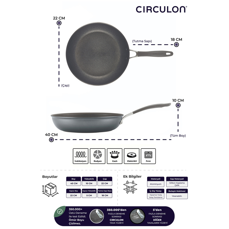 Circulon 22 cm Kızartma Tavası - 7