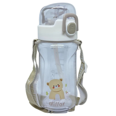 Diller Tritan Pipetli Çocuk Matara Beyaz 550 ml - 1