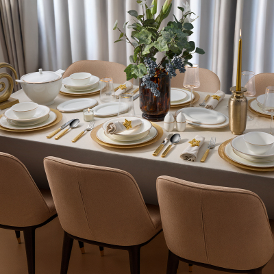 Evaliza Buckhingam Gold 60 Parça 12 Kişilik Yemek Takımı - EVALIZA