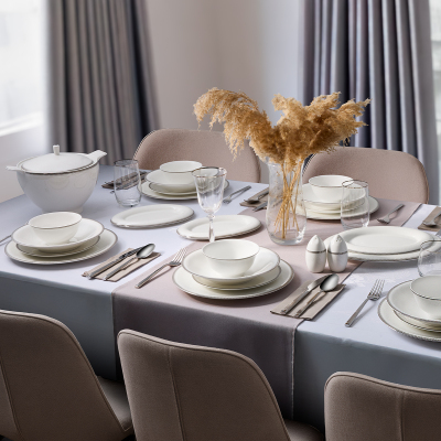 Evaliza Buckingham Platin 60 Parça 12 Kişilik Yemek Takımı - EVALIZA