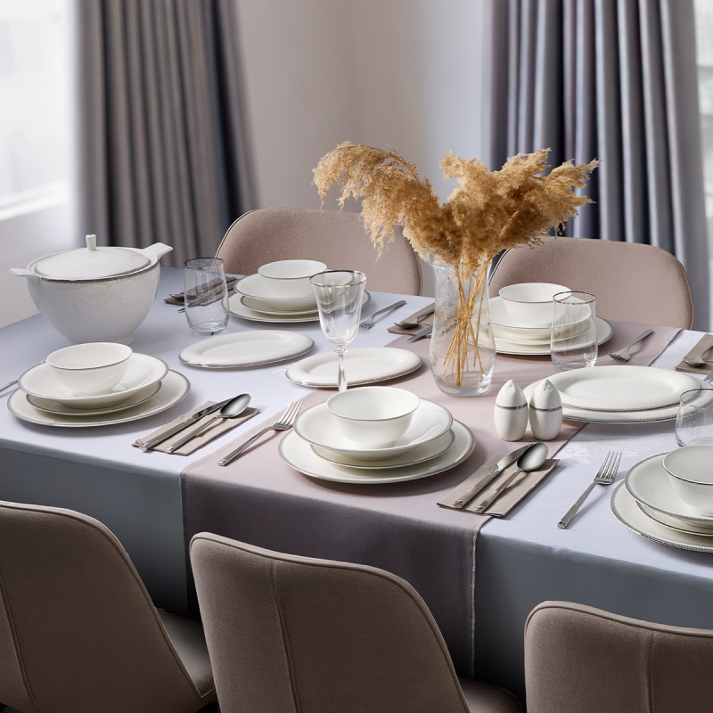 Evaliza Buckingham Platin 60 Parça 12 Kişilik Yemek Takımı - 1