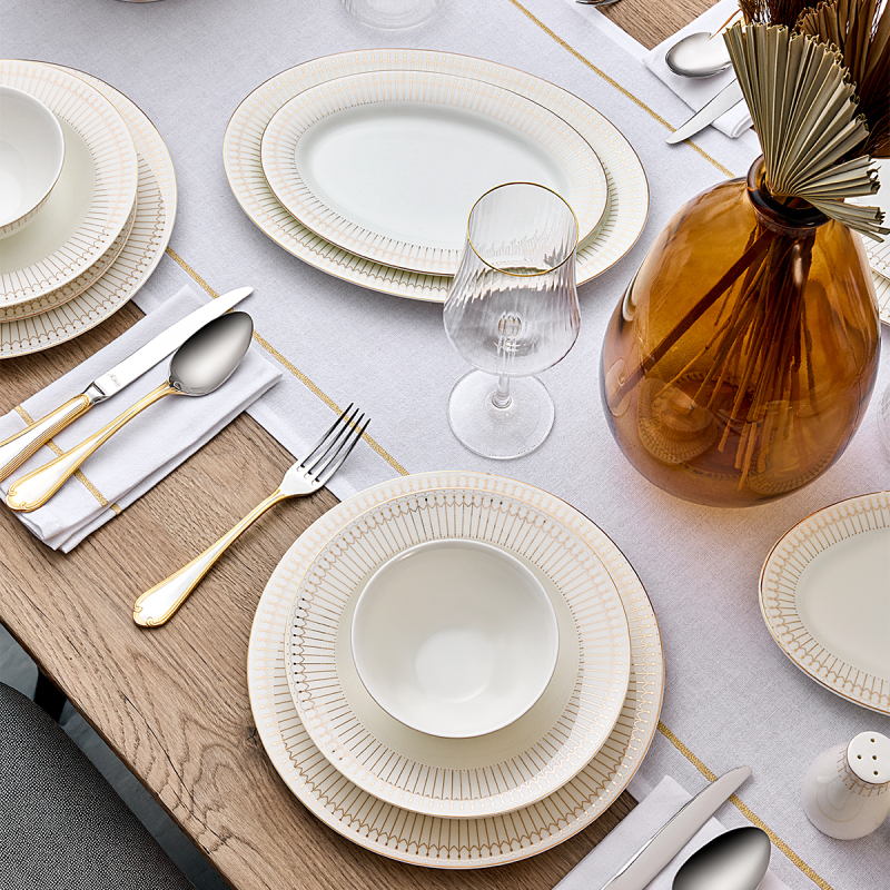 Evaliza Charm Gold 60 Parça 12 Kişilik Yemek Takımı - 2