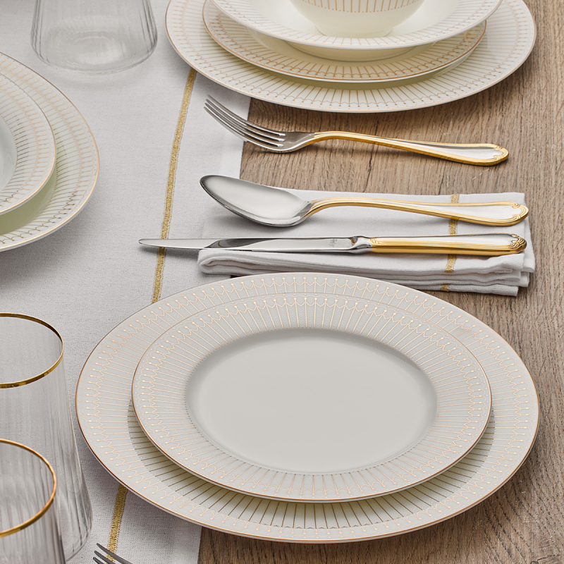Evaliza Charm Gold 60 Parça 12 Kişilik Yemek Takımı - 3