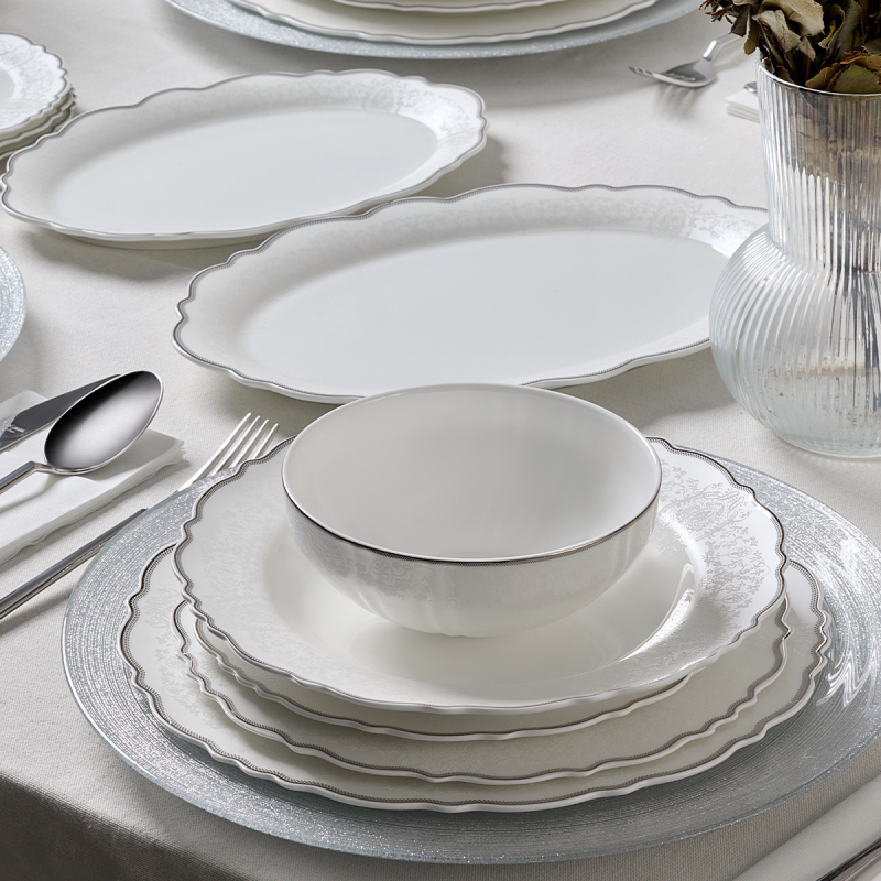 Evaliza Lace Platin 85 Parça 12 Kişilik Yemek Takımı - 3