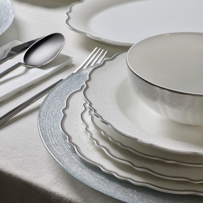 Evaliza Lace Platin 85 Parça 12 Kişilik Yemek Takımı - 4
