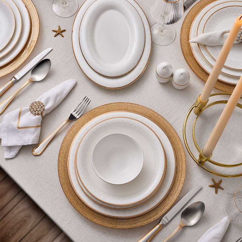 Evaliza Serenity Gold 85 Parça 12 Kişilik Yemek Takımı - 2