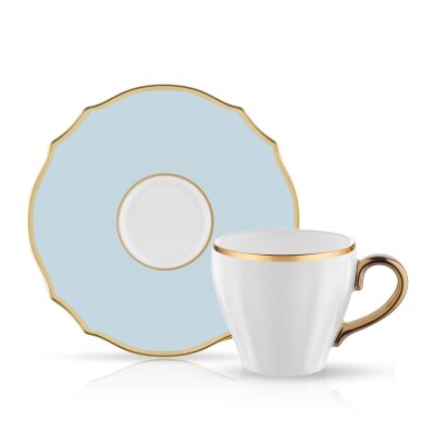 Evaliza Poem Türk Kahve Seti 6 Lı Mavi - EVALIZA