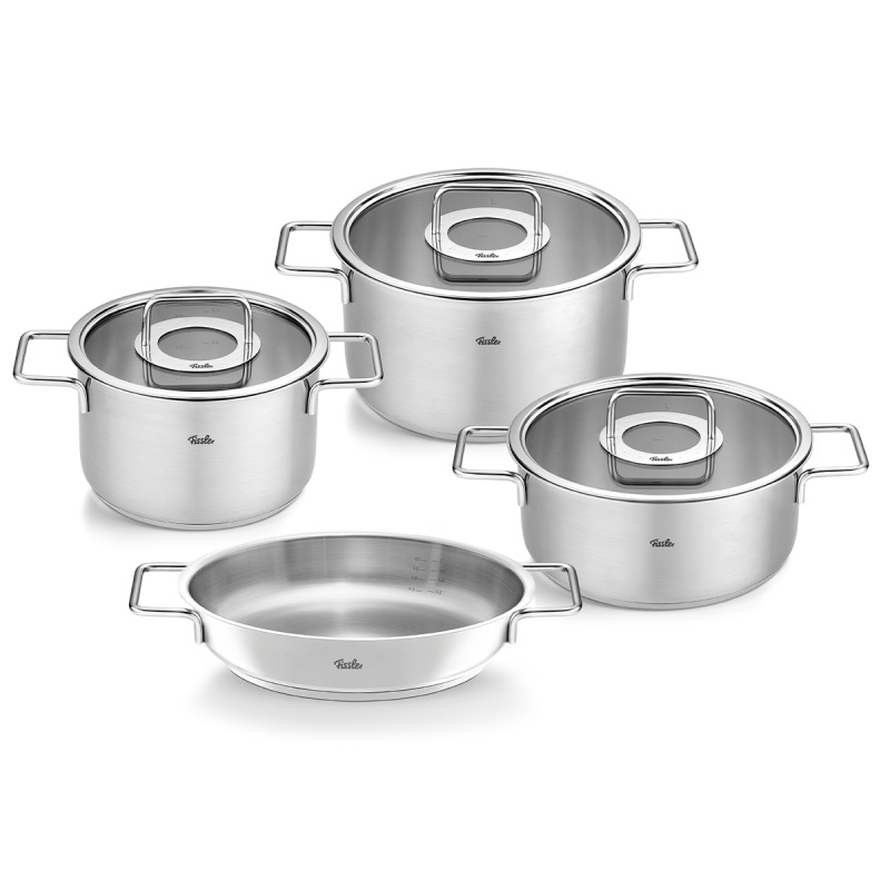 Fissler Pure Collection 7 Parça Cam Kapak Çelik Tencere Seti - 1