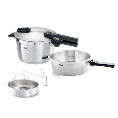 Fissler Vitaquick Premium 4,5+2,5 Litre Düdüklü Tencere + Buharda Pişirme Aparatı - 1