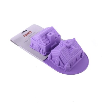 Klt Silikon Kek Kalıbı Ev Mor 27X15X6Cm - KLT