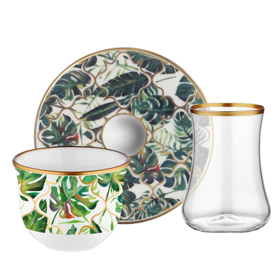 Koleksiyon Dervish Amazon 12 Parça Çay Seti + Gawa 6 Parça Kahve Seti - KOLEKSIYON