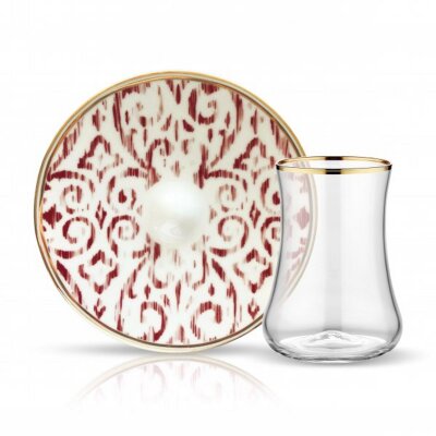 Koleksiyon Dervish Çay Seti 6'lı Nomad Bordo - KOLEKSIYON