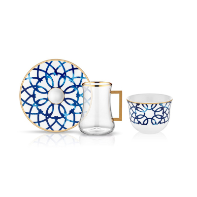 Koleksiyon Dervish Kulplu Gawa 6'lı Çay Seti Bianca - KOLEKSIYON