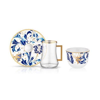 Koleksiyon Dervish Kulplu Gawa 6'lı Çay Seti Karina - KOLEKSIYON