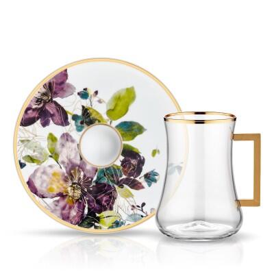 Koleksiyon Dervish Kulplu Gawa Set 6+6 Planta Parlak Altın - KOLEKSIYON