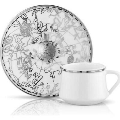 Koleksiyon Sufi Türk Kahve Seti 6'lı İrismano Platin - KOLEKSIYON